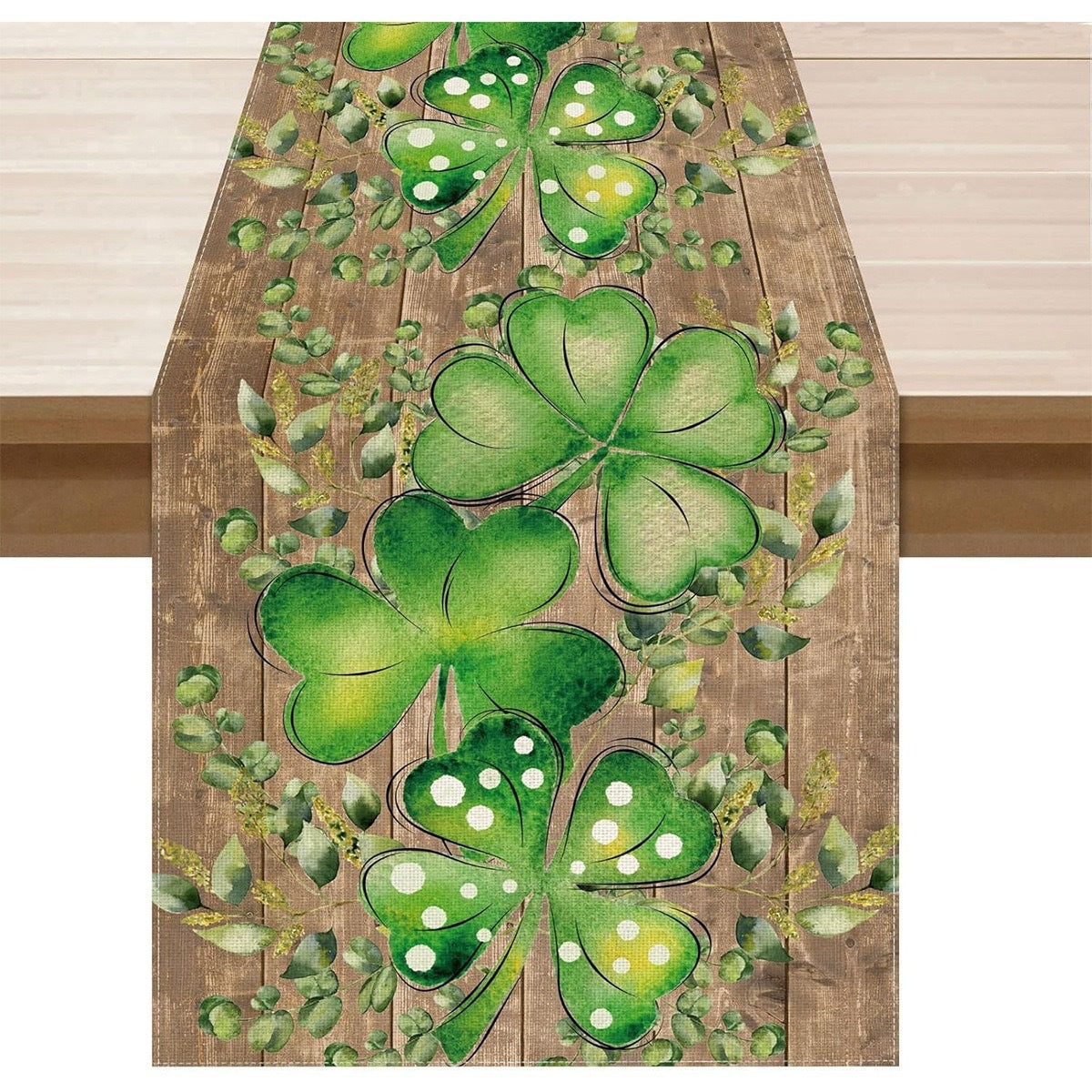 St Patrick Lucky Four-Leaf Clover Table Runners