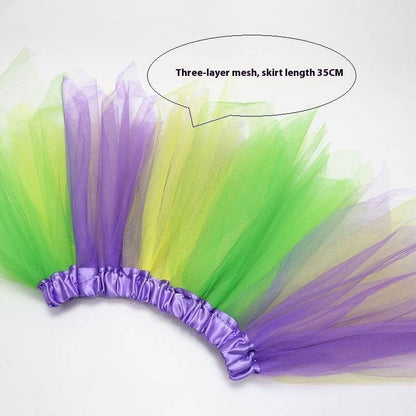 Carnival Party Costume Mesh Skirt, Necklace & Headand Set - Shop Jobie