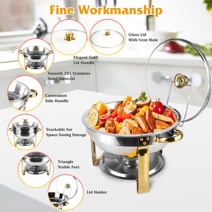 4Pc Stainless Steel Chafing Dish Serving Set