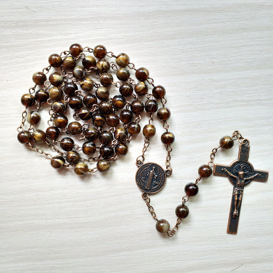 Vintage Imitation Agate Rosary