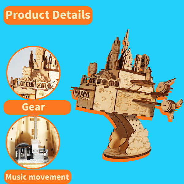 3D Wooden Puzzles Kits - 180pc Moving Castle Music Box
