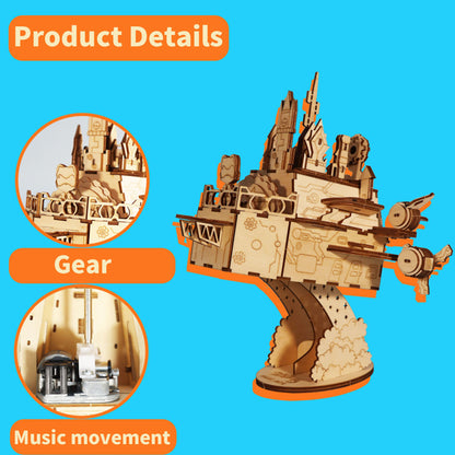 3D Wooden Puzzles Kits - 180pc Moving Castle Music Box