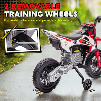 12V Kids Electric Motorcycle w/Rear Suspension & Music, Red