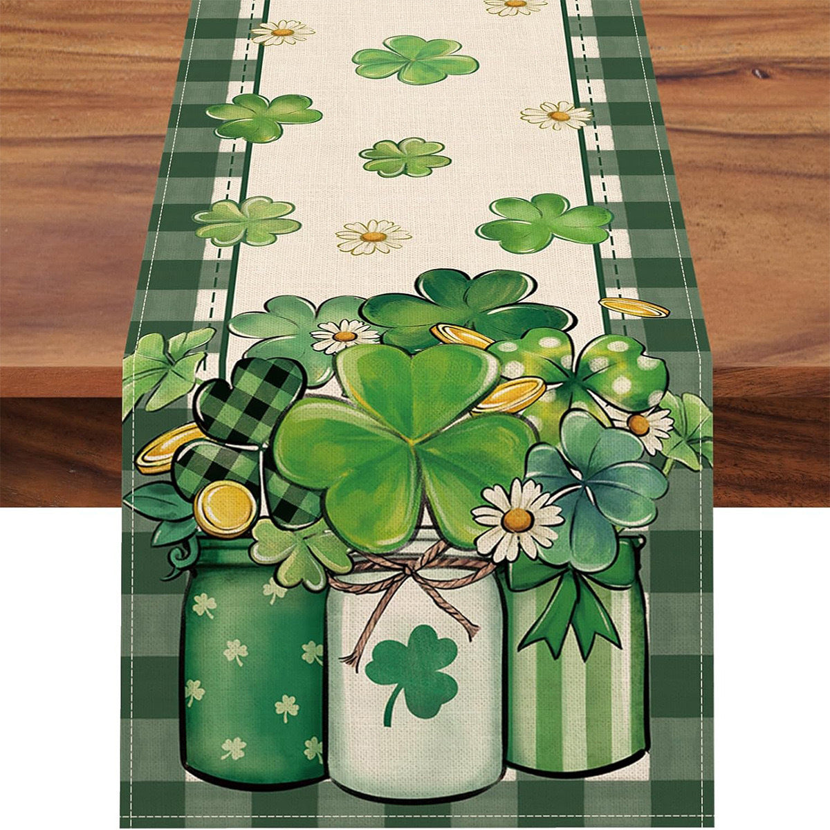 St Patrick Lucky Four-Leaf Clover Table Runners