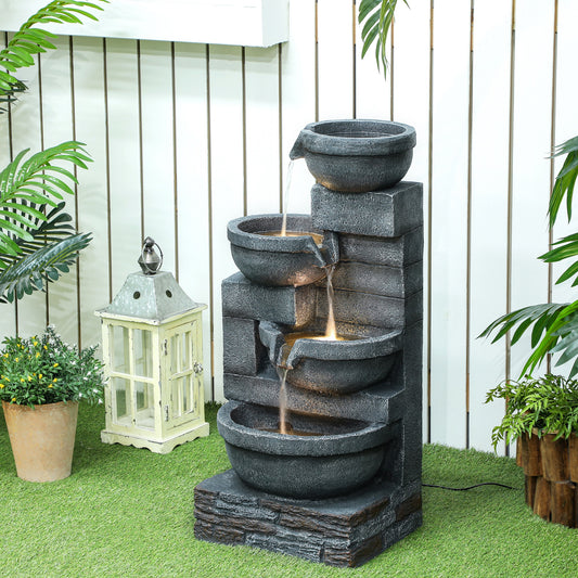 4-Tier Cascading Waterfall w/Built-in LED