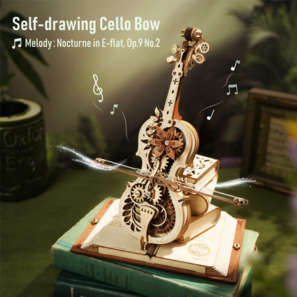 3D Wooden Puzzle STEM Kits - Magic Cello Mechanical Music Box