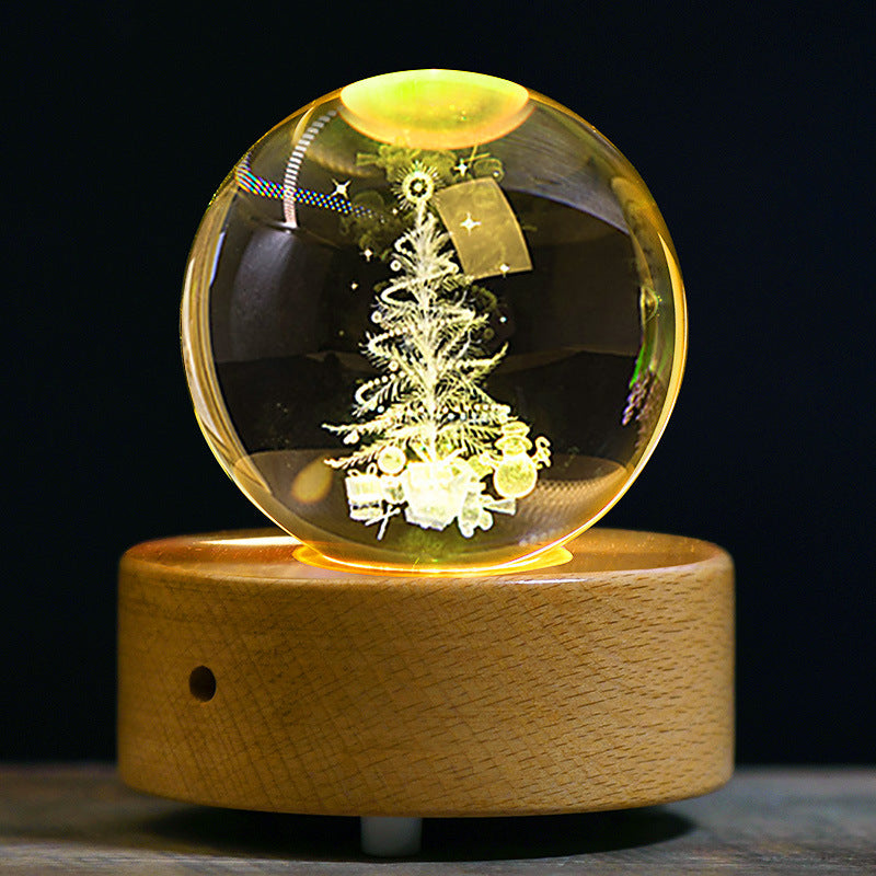 Crystal Ball Luminous Rotating Music Box