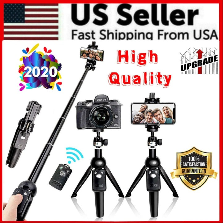 Selfie Stick Tripod w/Detachable Bluetooth Remote
