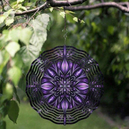 4-in-1 Mandala Pattern Solar-Powered Wind Spinner