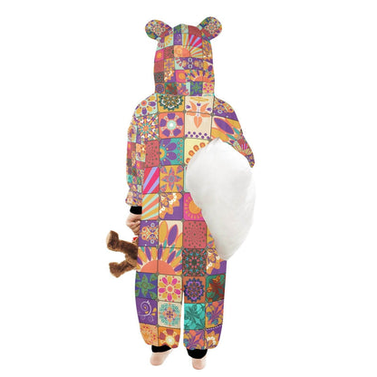 Hooded Onesie Pajamas For Little Kids Quilt look - Shop Jobie