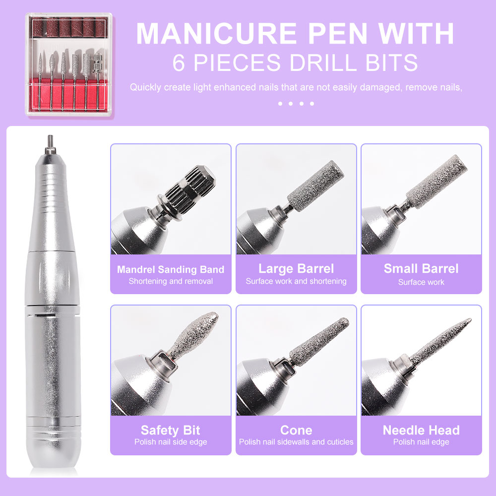 45,000 RPM Portable Nail Drill w/LED Screen Display