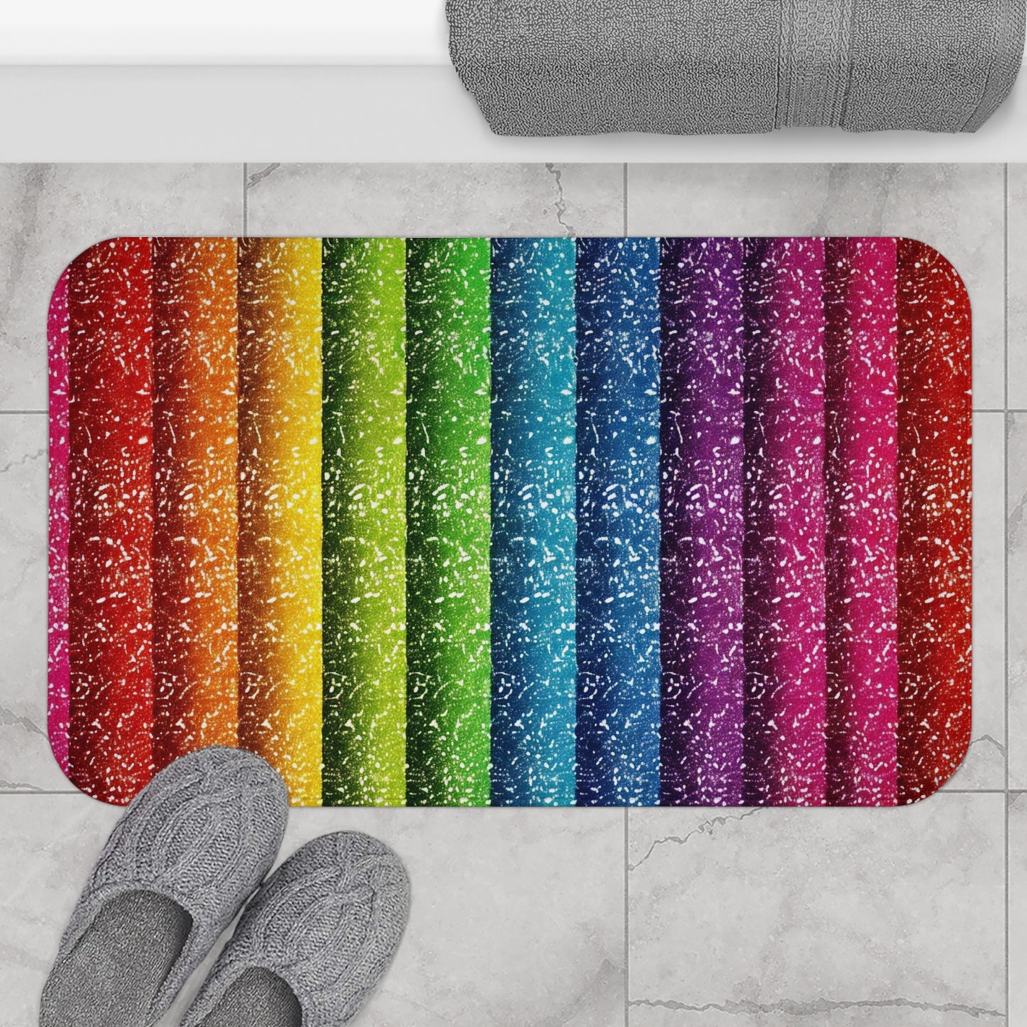 Rainbow Stripe Bath Mat