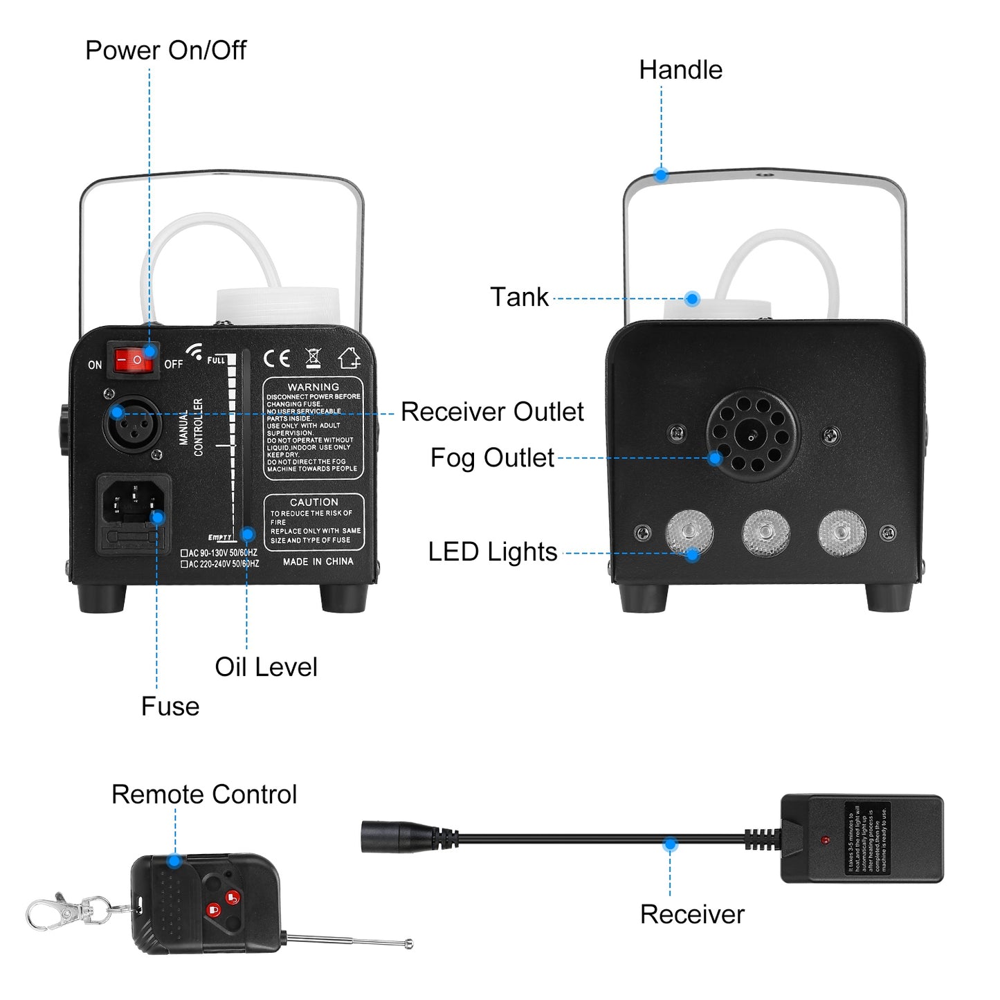 Fog Machine w/RGB LED Lights
