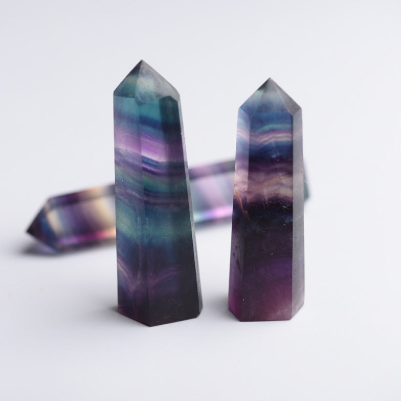 Rainbow Fluorite Prisms