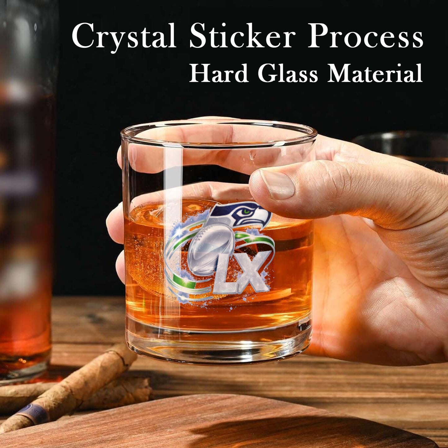 Superbowl LX Champs Seattle Seahawks 10oz Whiskey Glass