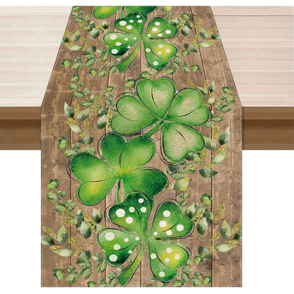 St Patrick Lucky Four-Leaf Clover Table Runners