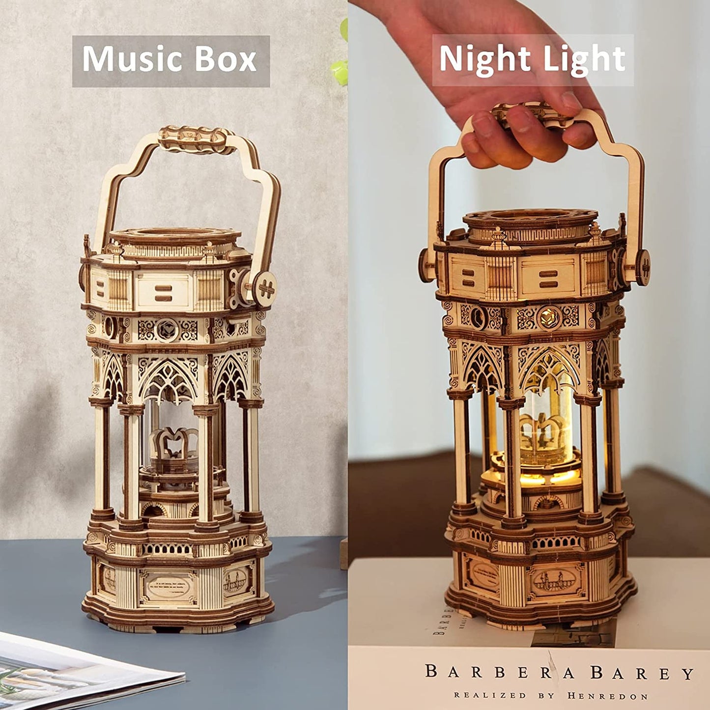 3D Wooden Puzzle DIY Kits - 255pc Victorian Lantern Music Box