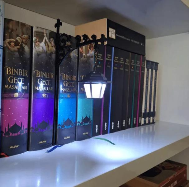 Metal Library Book Divider - Lighted Lanterns