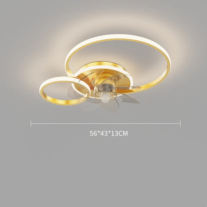 Luxury Bedroom Ceiling Ring Light & Fan