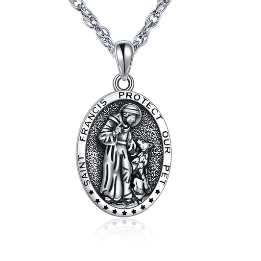 925 Sterling Silver St Francis Necklace