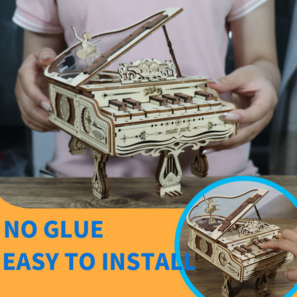 3d Wooden Puzzle Piano Music Box