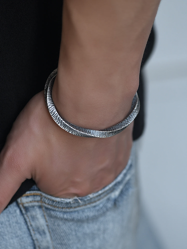 999 Sterling Silver Mobius Bracelet