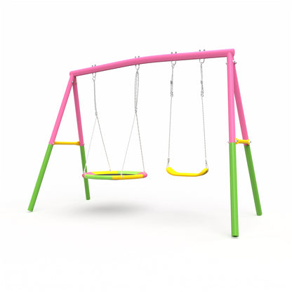 Heavy Duty Metal A-Frame Outdoor Swing Set