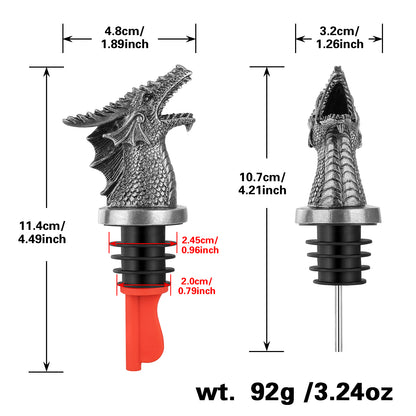 Dual Function Dragon Faucet Dispenser Bottle Stopper