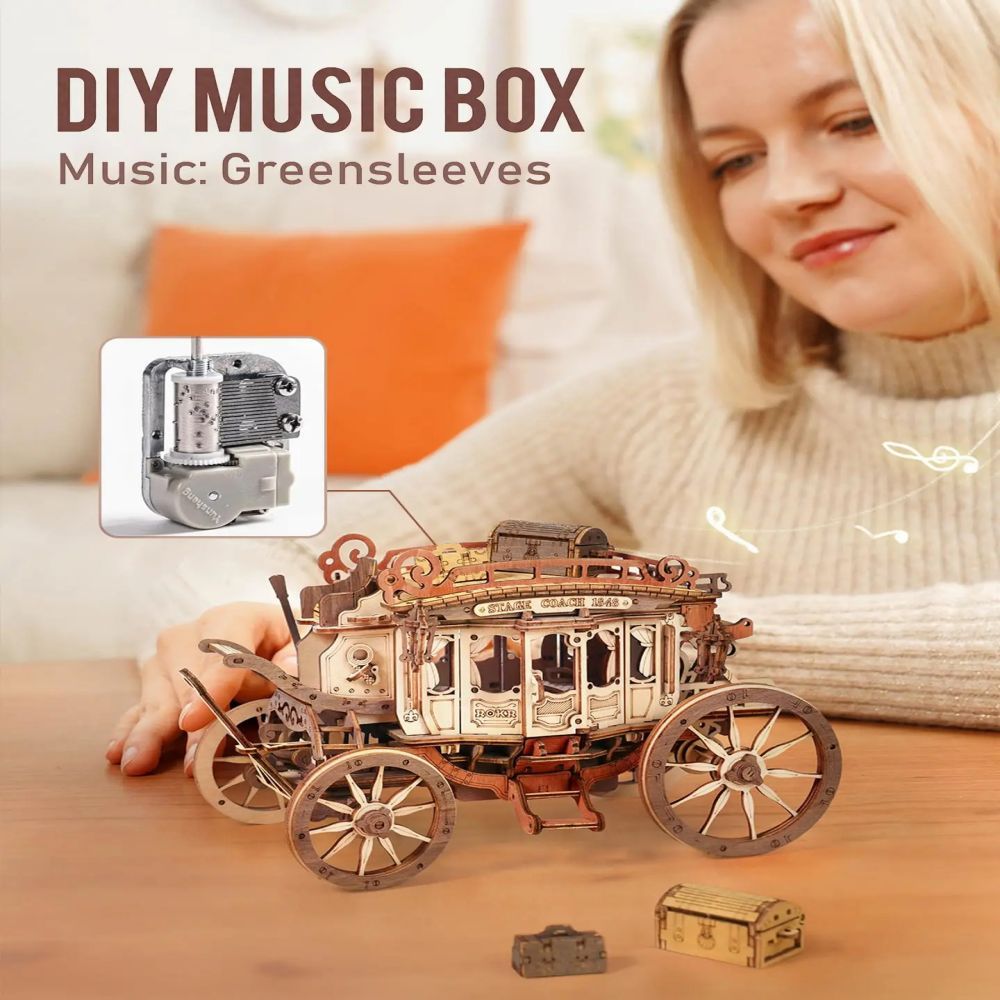 Robotime Rokr Stagecoach Music Box