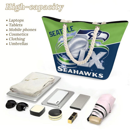 Superbowl LX - Seahawks Hemp Rope Tote Bag