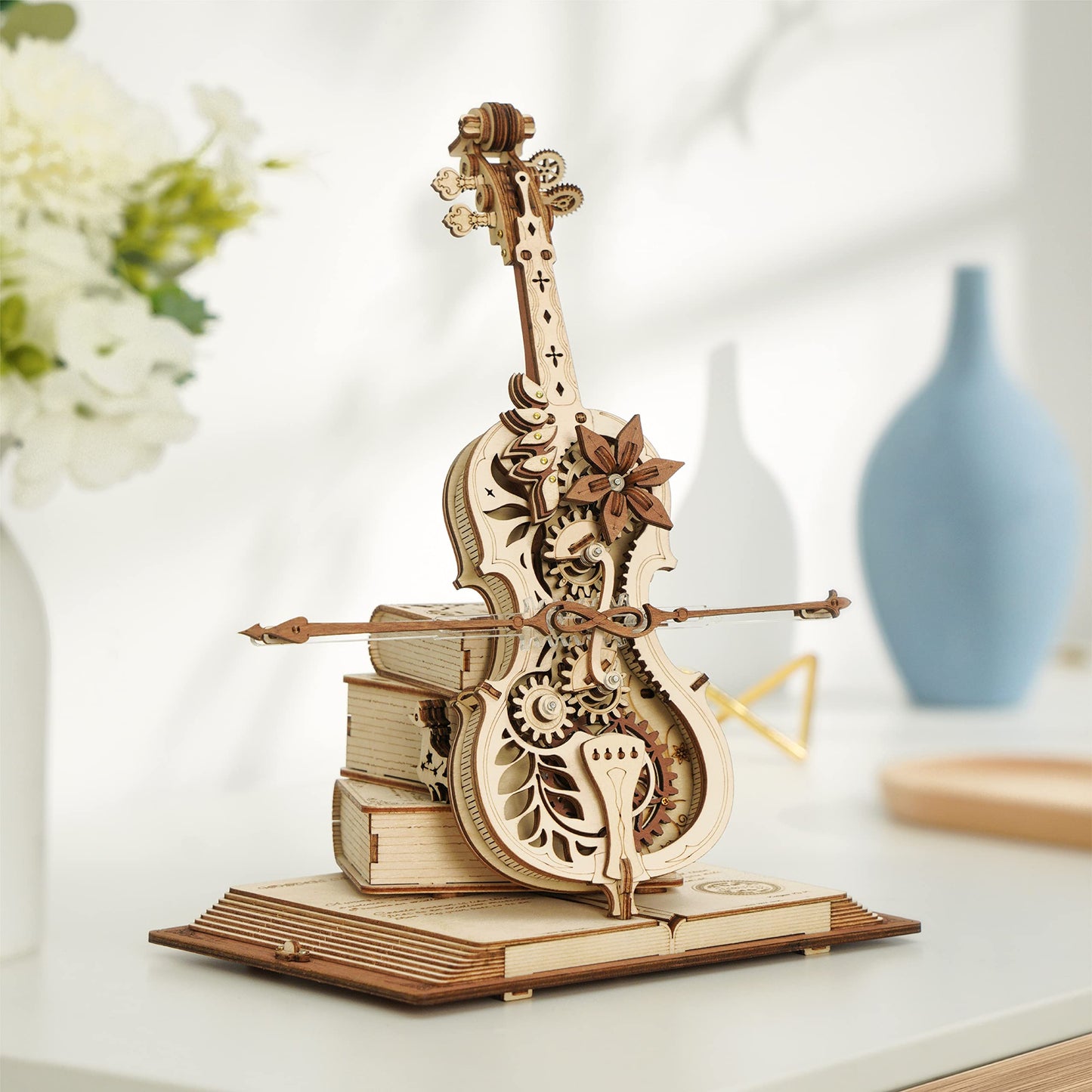 3D Wooden Puzzle STEM Kits - Magic Cello Mechanical Music Box