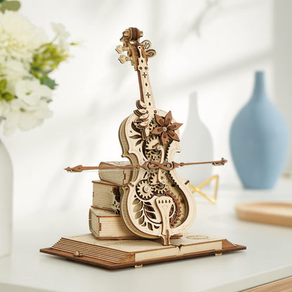 3D Wooden Puzzle STEM Kits - Magic Cello Mechanical Music Box