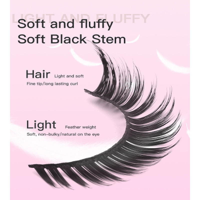 15-Pairs Cat Eye 3D Natural False Lashes