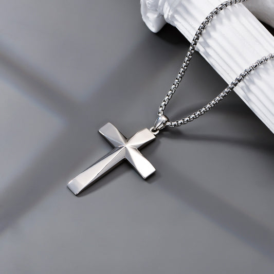 925 Sterling Silver Cross Necklace w/Bible Verse