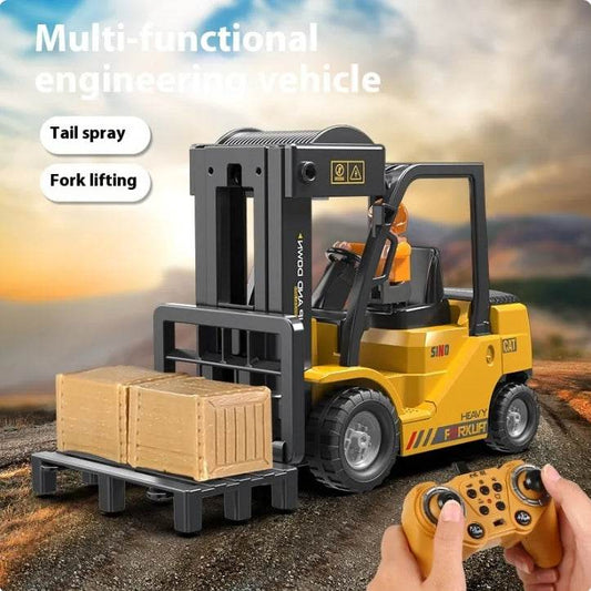 Little Curious Engineers! Remote Control Forklift w/Light, Music, & Spray - Shop Jobie