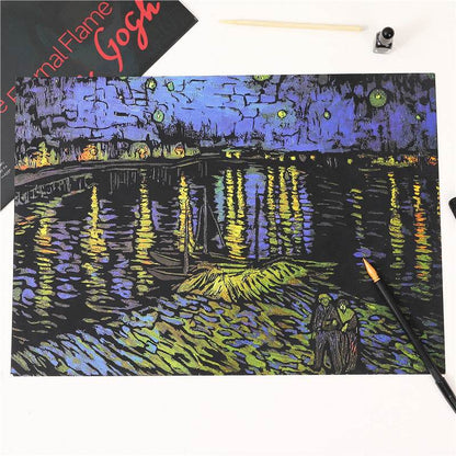 4pc Van Gogh DIY Scratch Paper Picture Book - Shop Jobie