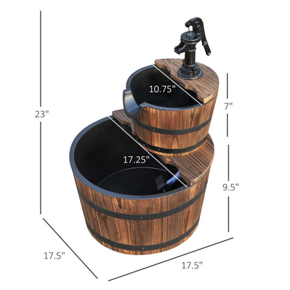 2-Tier Rustic Barrel Fountain – Your Backyard’s New Favorite Sound