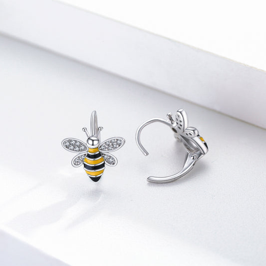 S925 Sterling Silver Bumble Bee Earrings