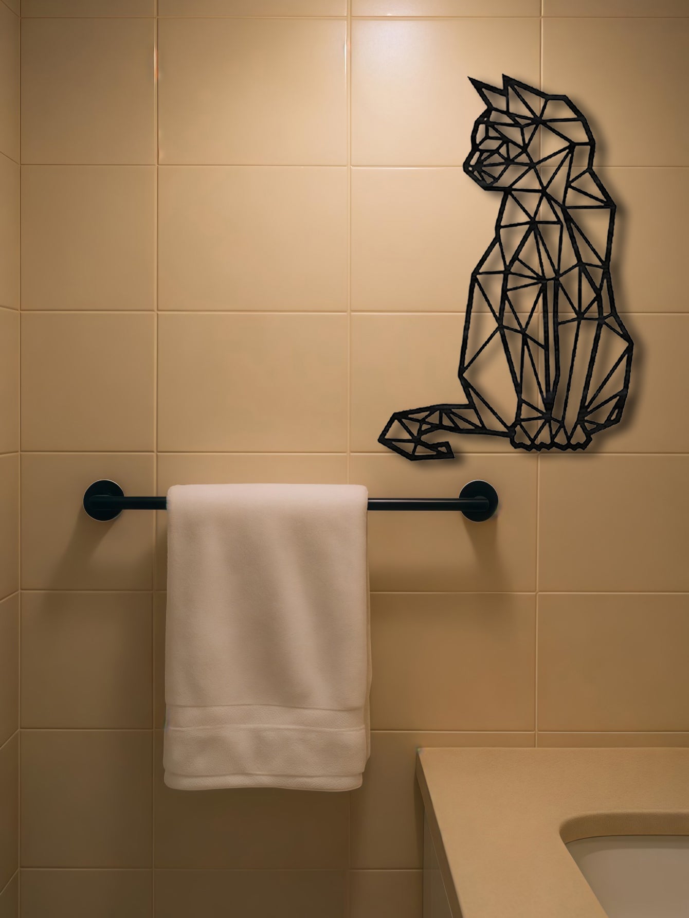 Silhouette Cat Mosaic Wall Art