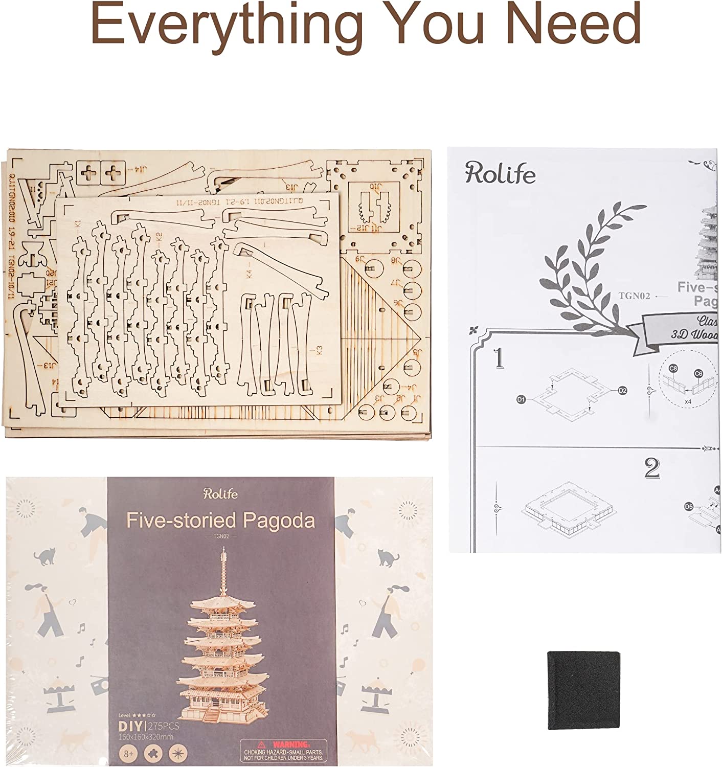 3D Wooden Puzzle - 275pc Storied Pagoda