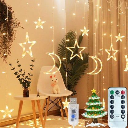 Magical Moons & Stars Solar Icicle Light String