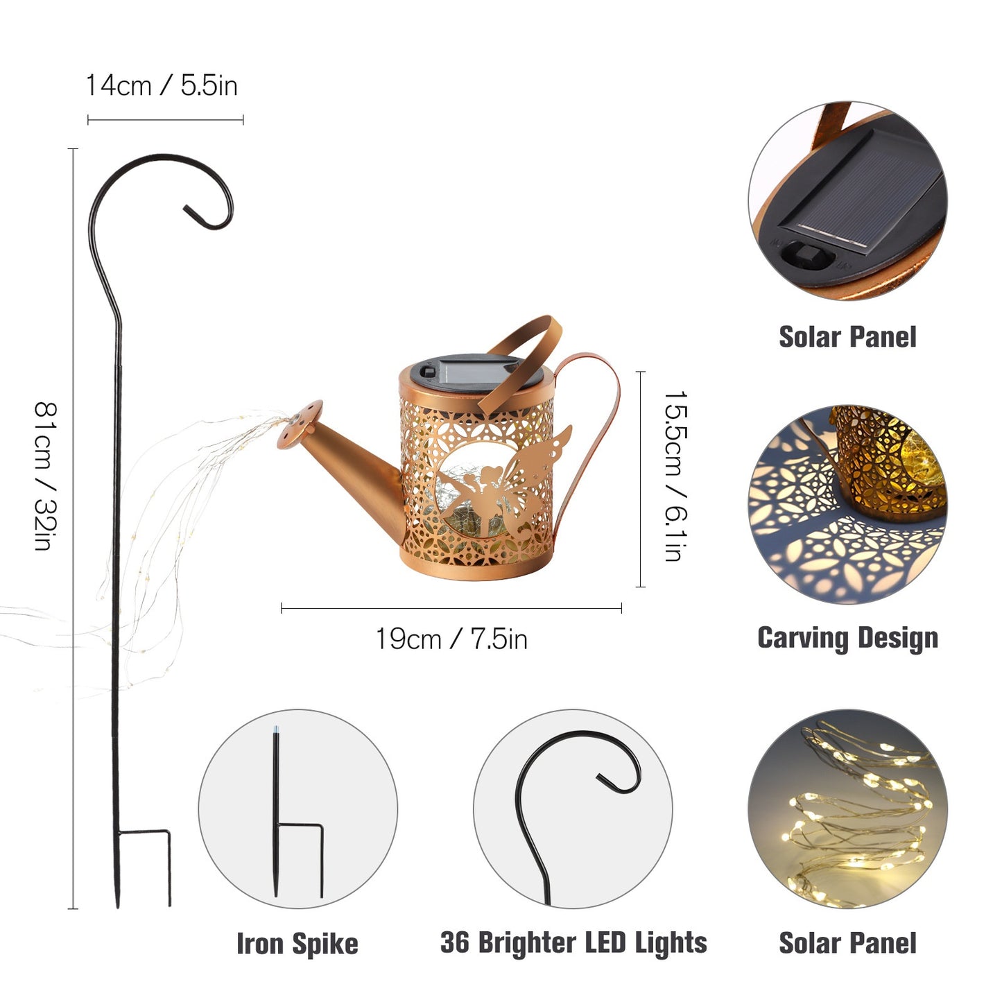 Unique & Magical Hollow Solar Watering Can