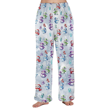 Cozie Hugs Snowman Women's Pants - Blue