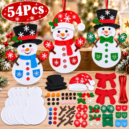 54-Piece DIY Felt Christmas Snowman Set