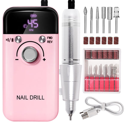45,000 RPM Portable Nail Drill w/LED Screen Display