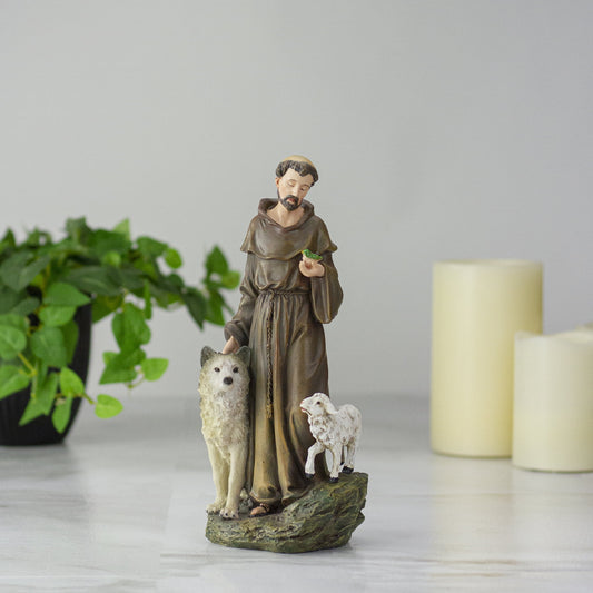 Renaissance Collection Joseph'S Studio by  Exclusive Saint Francis with Animals Figurine, 9.75-Inch