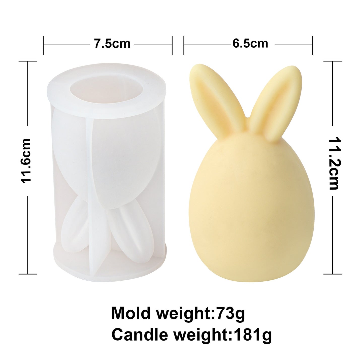 Silicone Egg Bunny Candle Mold