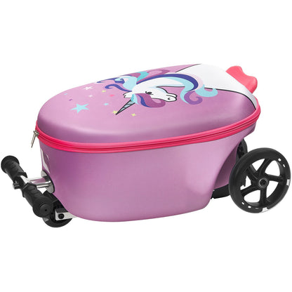 20” Kids Ride-On Scooter Luggage – Purple Unicorn
