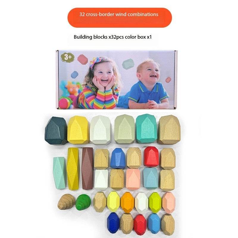 Montessori Principled Stacked Stone Wooden Blocks - Shop Jobie