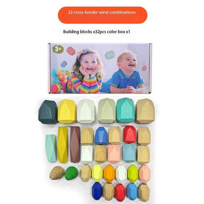 Montessori Principled Stacked Stone Wooden Blocks - Shop Jobie